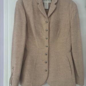 Thierry Mugler Vintage 90s Pink Wool/Angora suit/Sz 8